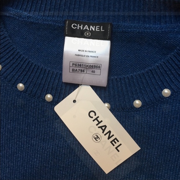 CHANEL - NWT Cashmere Pearl Pullover, FR40/M - Picture 3 of 4